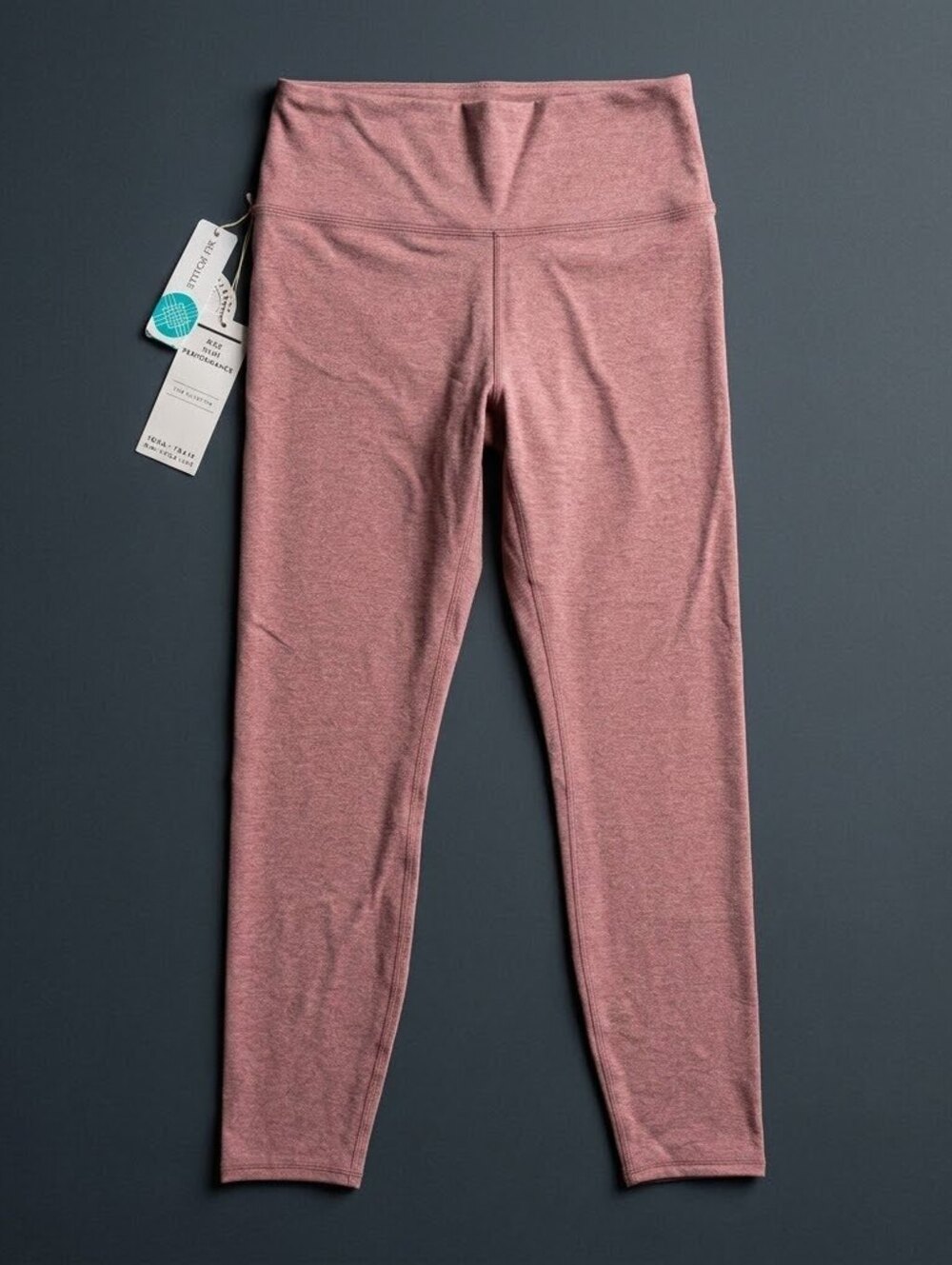 NWT Vuori Clean Elevation High Rise Leggings Large Heathered Rose Pilates Core